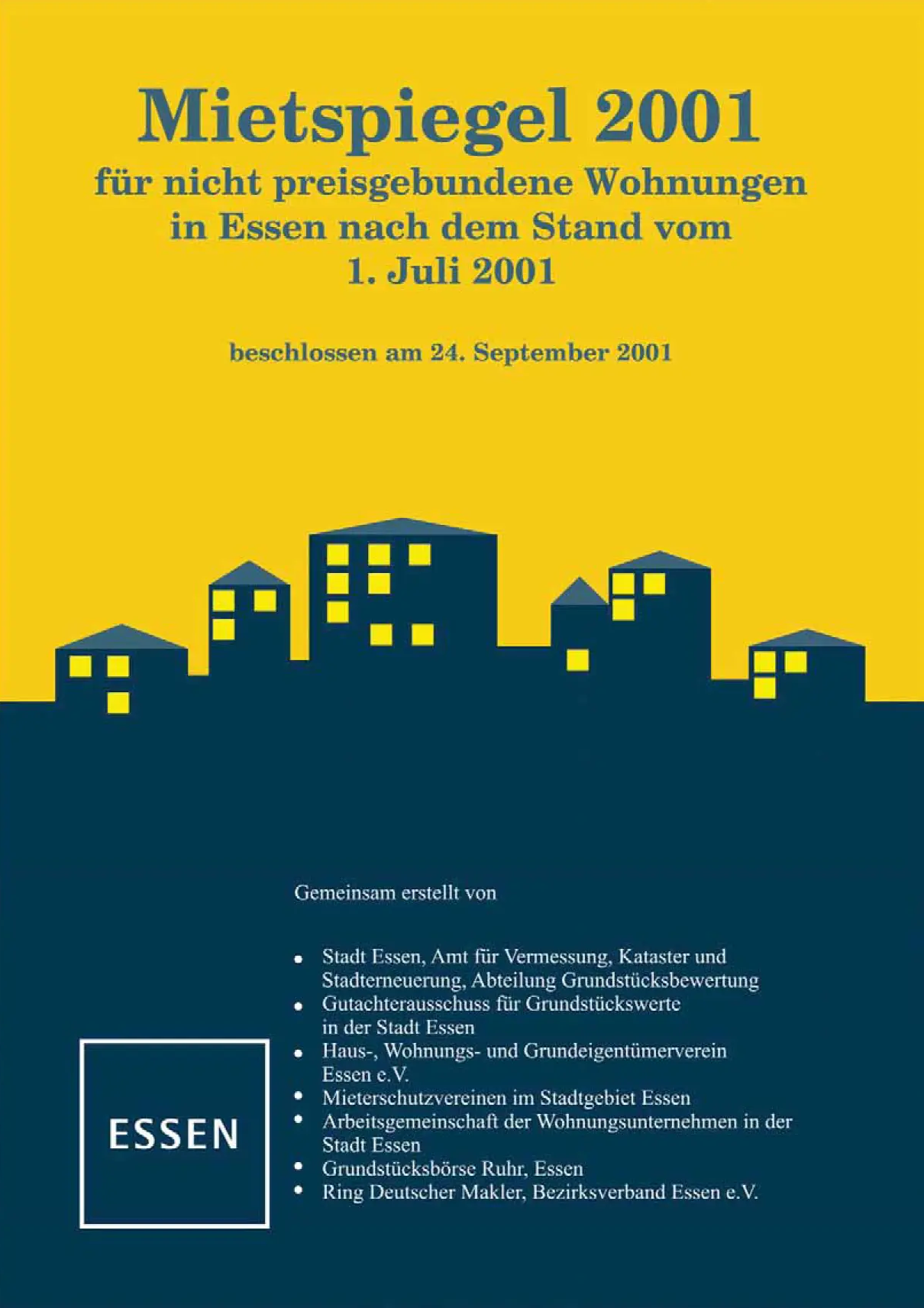 Titelseite Mietspiegel 2001